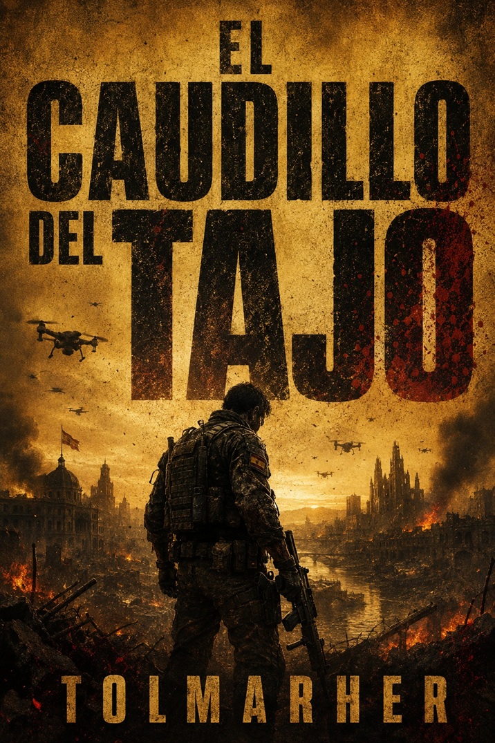 Portada oficial de El Caudillo del Tajo, Crónica del fin de Europa, de TOLMARHER